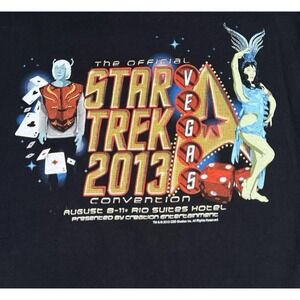 The‎ Official Star Trek Convention T Shirt  2013 Black Las Vegas, Nevada Large